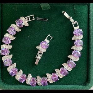 Purple 925 silver jewelry bracelets